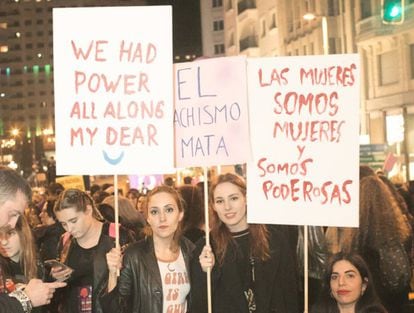 Imagen de la última manifestación del día de la Mujer en Madrid.