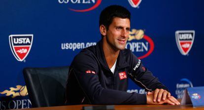 Novak Djokovic en una rueda de prensa. 
