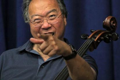 El violonchelista Yo-Yo Ma, en Centro Musical Comunitario de Boston, en junio de 2022.