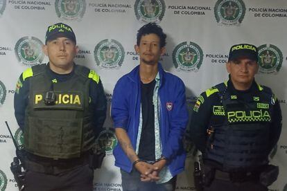 Sergio Tarache Parra en custodia de la policía colombiana, el pasado 11 de abril.