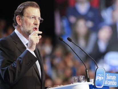 Mariano Rajoy, durante un mitin.