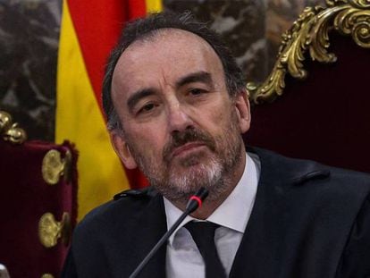 El juez Manuel Marchena, durante una sesión del juicio al procés. En vídeo, Marchena advierte de la falta de jueces en la Sala Penal para valorar futuras causas relacionadas con el ‘procés’.