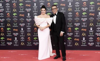 Silvia Abril y Andreu Buenafuente llegando a la gala de los Goya 2020. 