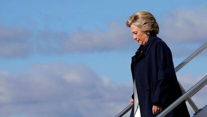 Hillary Clinton, a su llegada a un acto electoral en Pennsylvania.