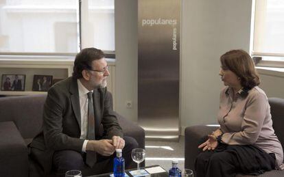 Mitzy Capriles, durante su reunión con Mariano Rajoy.