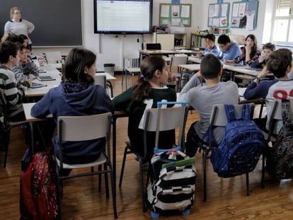 Alumnos del colegio público Isabel la Católica de Madrid.