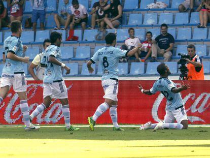 Rafinha celebra su gol ante el Granada.