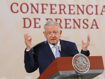 El presidente de México, Andrés Manuel López Obrador, durante su conferencia matutina de este miércoles.