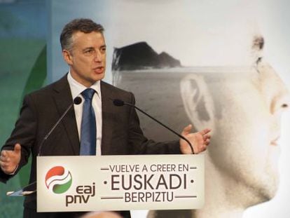 Urkullu, durante su intervención en Bilbao.