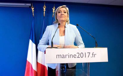 La líder del Frente Nacional (FN) francés, Marine Le Pen, comparece este miércoles para valorar la victoria de Trump.