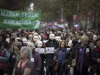 Manifestación en Barcelona en el día contra la violencia de género, el pasado 25 de noviembre. 