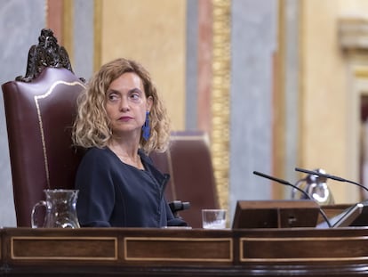 La presidenta del Congreso, Meritxell Batet, en una sesión plenaria del Congreso de los Diputados, el pasado 9 de junio.