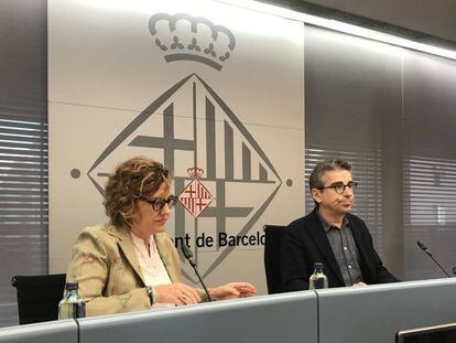 Los concejales Monsterrat Ballarín y Jordi Martí, en la presentación del presupuesto de 2020.