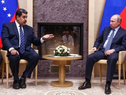 Maduro presidente de Venezuela y Vladimir Putin presidente de Rusia