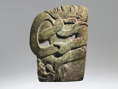Hacha maya de la región de la Costa del Pacífico. Env. 550-950 AP. J.-C.