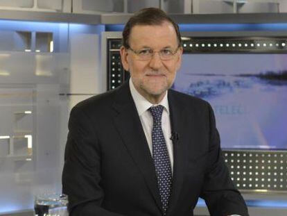 Mariano Rajoy, presidente del Gobierno, en los estudios de TeleCinco.