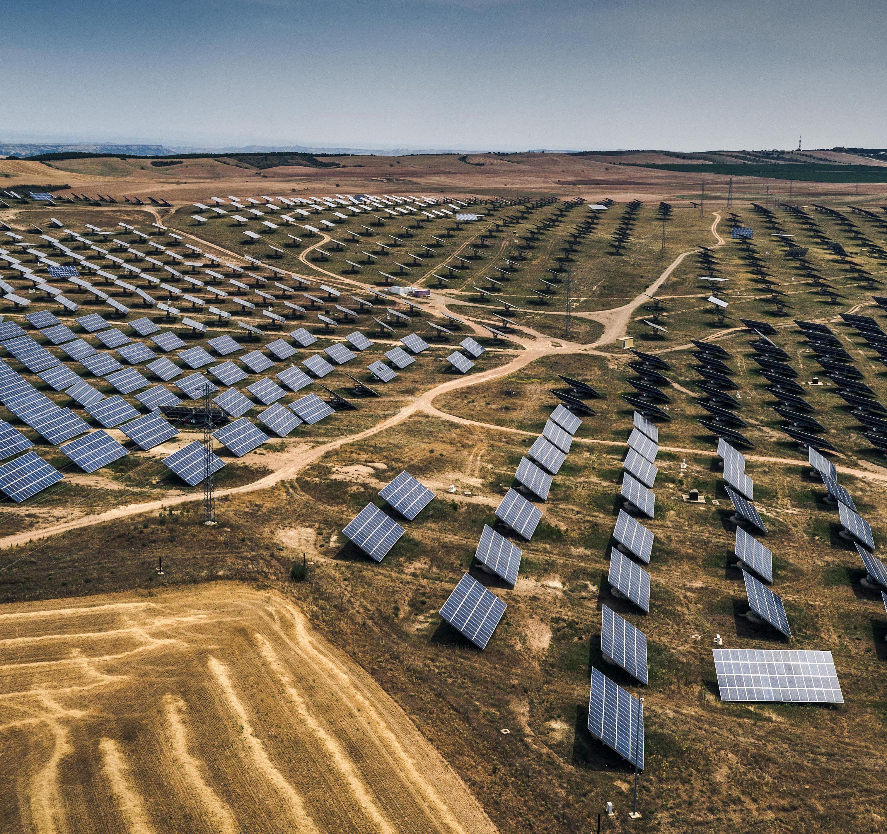 Vista de una instalación fotovoltaica en Aragón.
