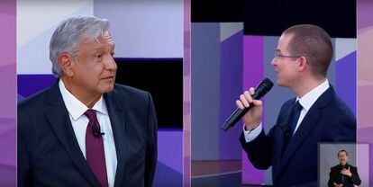 López Obrador y Anaya en un momento del debate.