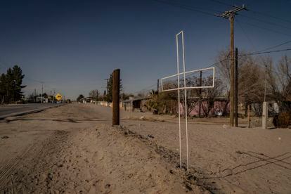 Avenida Valle de Juárez, lugar en donde fueron hallados los cuerpos sin vida de Nohemí y Tania, en la colonia San Agustín, de Ciudad Juárez.