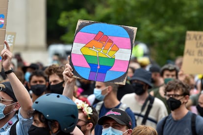 Manifestación de Black 'Trans' Lives Matters, en Londres, el 27 de junio de 2020.