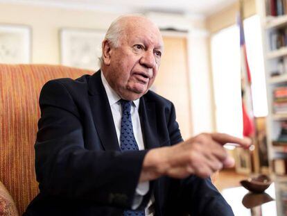 El expresidente chileno Ricardo Lagos durante la entrevista.