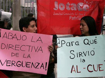 Protestas en Perú contra la directiva de retorno de la UE