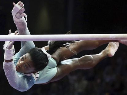 Simone Biles en los Campeonatos de Estados Unidos celebrados en Boston en agosto. 