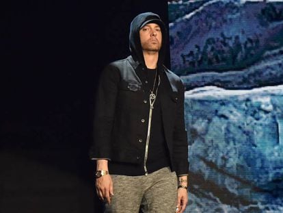 Eminem durante un concierto en Londres en 2017.