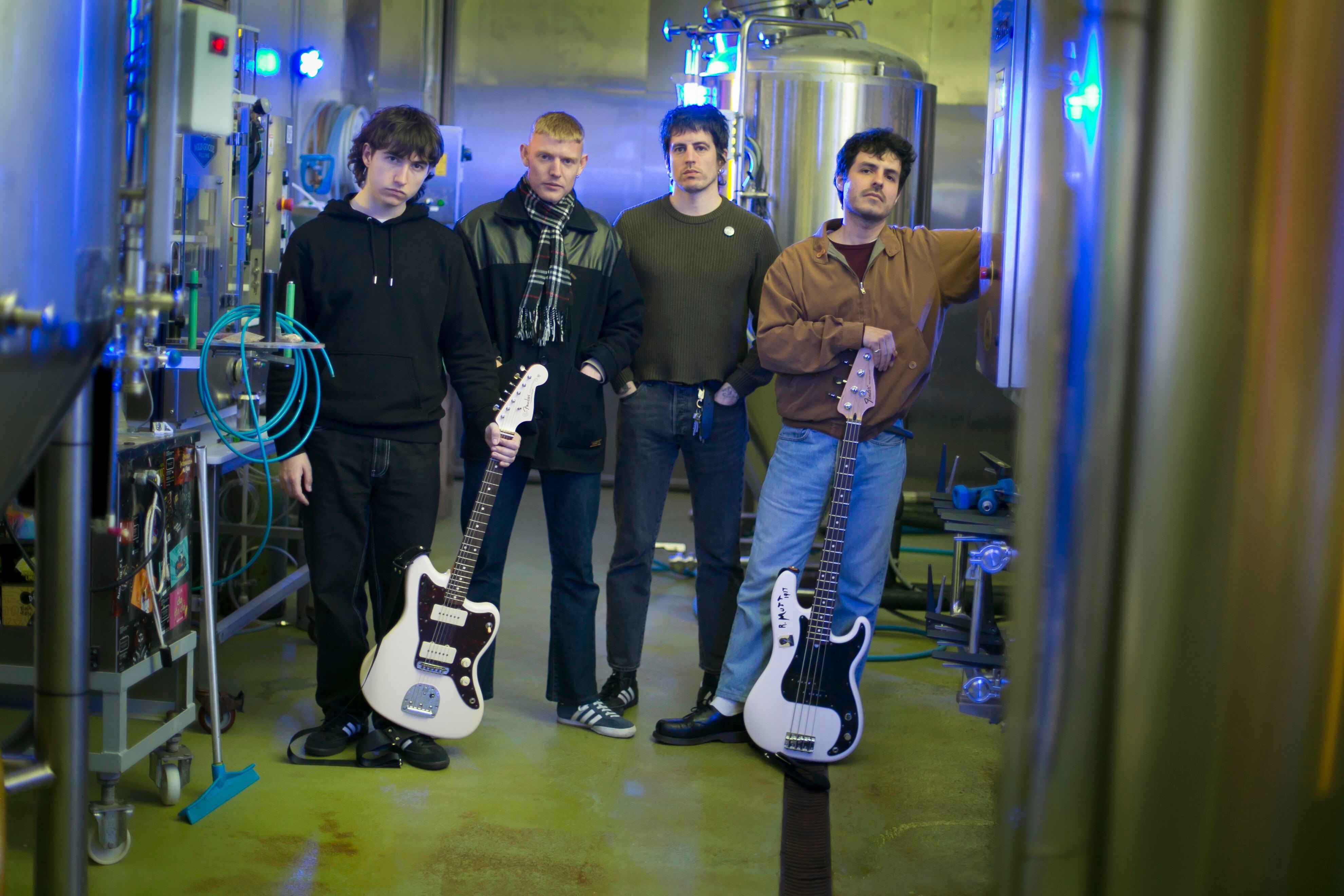 Biznaga el 9 de marzo en Segovia. Desde la izquierda: Torete (guitarra), Milky (batería), Álvaro (voz y guitarra) y Jorge (bajo). 
