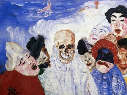 &#039;La muerte y las m&aacute;scaras&#039; (1897), &oacute;leo de James Ensor.