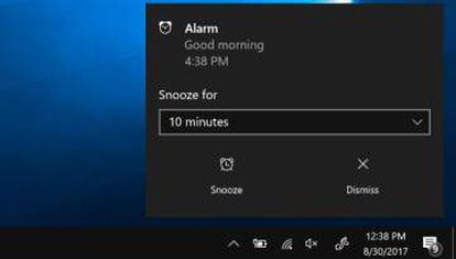 Configurar alarma Windows 10