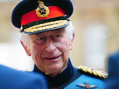 Charles III, en un acto oficial en el Palacio de Buckingham, el 15 de junio de 2023.