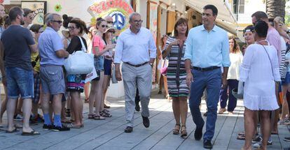 El secretario general del PSOE, Pedro Sánchez este viernes en Ibiza.