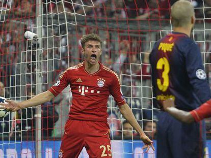 Thomas M&uuml;ller, tras el cuarto gol del Bayern.