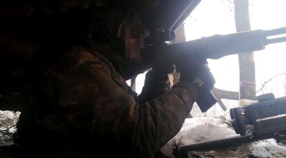 El militar de élite español Pastor, el pasado marzo combatiendo en Donetsk.