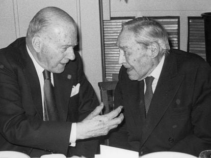 Josep Tarradellas y Josep Pla.