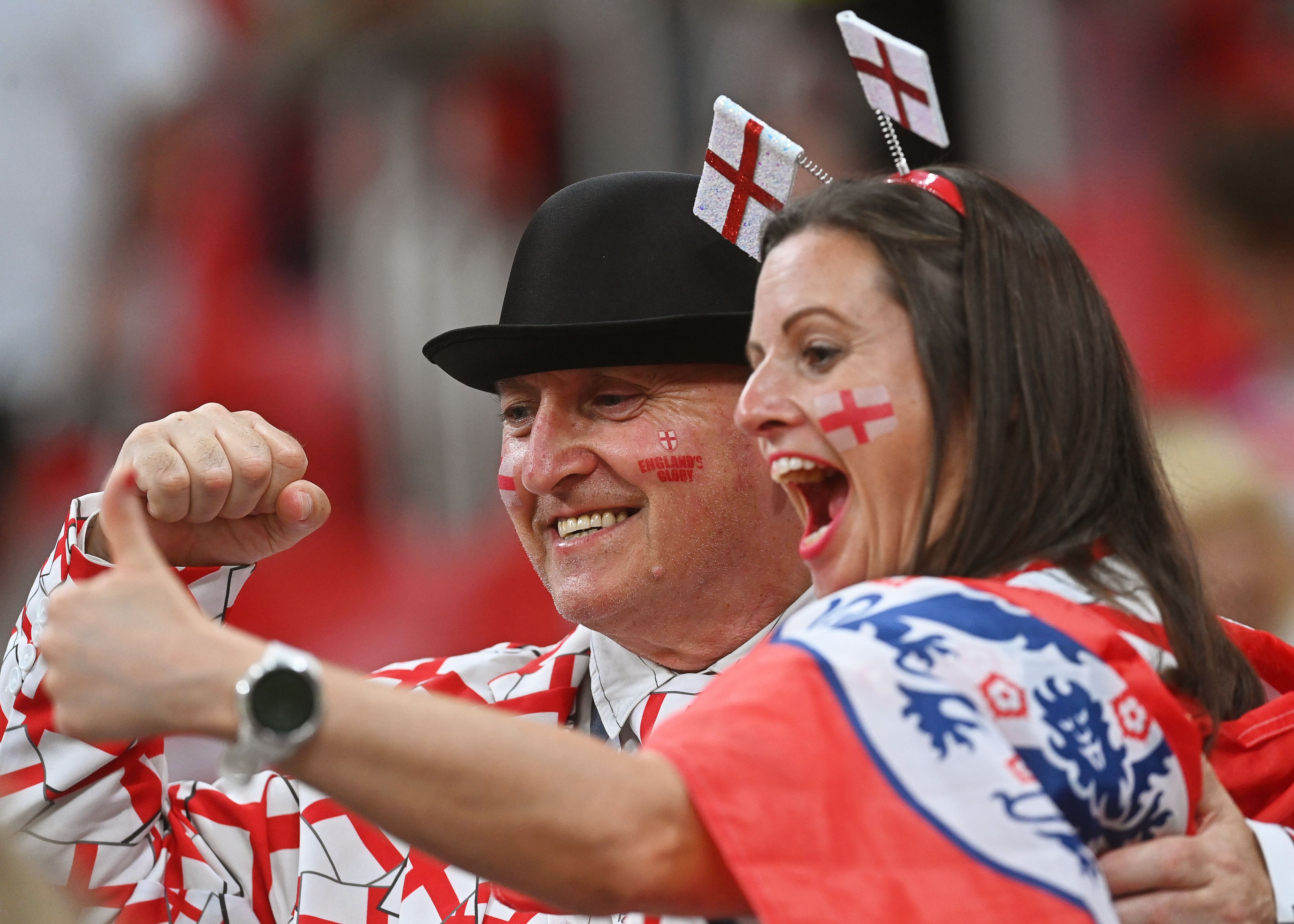 Aficionados de Inglaterra antes del partido.