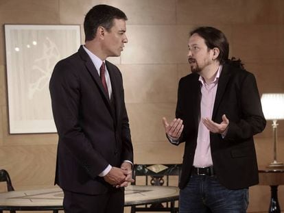 Pedro Sánchez, amb Pablo Iglesias, en una reunió del passat mes de juliol.
