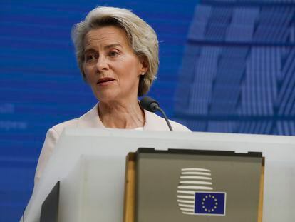 La presidenta de la Comisión Europea, Ursula von der Leyen, el pasado jueves en Bruselas.