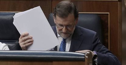 Intervención del presidente del Gobierno en funciones, Mariano Rajoy.