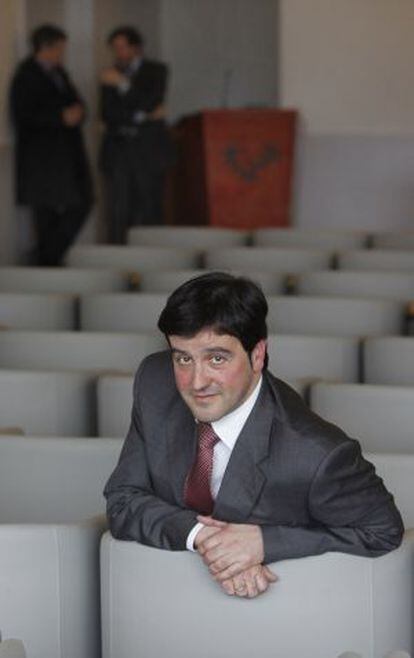 López Corral, en el Bizkaia Aretoa antes de la entrevista.