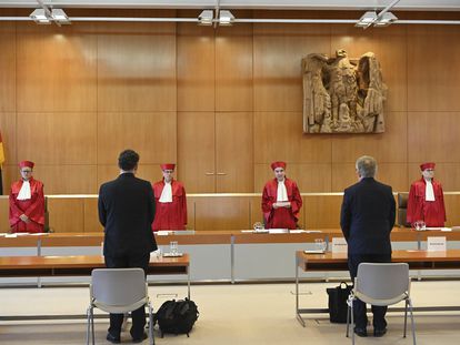 Miembros del Tribunal Constitucional alemán, en mayo de 2020 en Karlsruhe.