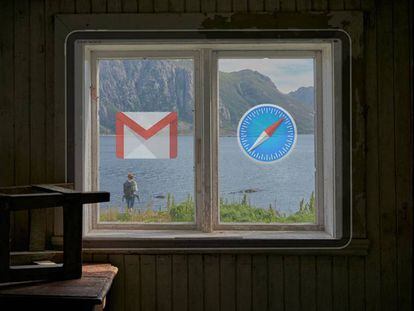 Gmail en multitarea en el iPad.