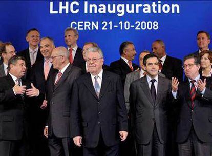 Instantes previos a la 'foto de familia' de la ceremonia de inauguración oficial del LHC