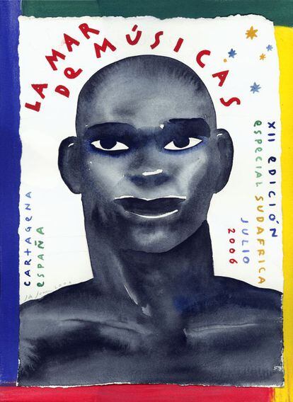 Especial Sudráfrica.Cartel de la Mar de Músicas de 2006, de Javier de Juan