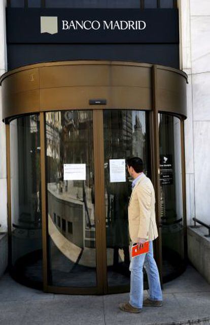 Oficina del Banco Madrid en la Plaza de Colon de Madrid