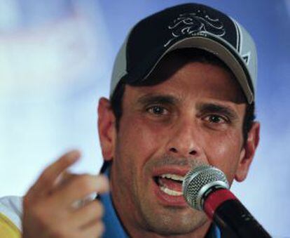 El l&iacute;der opositor Henrique Capriles, durante una rueda de prensa celebrada el pasado 9 de octubre.