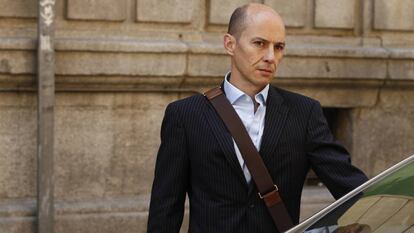 Jenaro García, expresidente de Gowex, en la Audiencia Nacional tras prestar declaración en 2014.