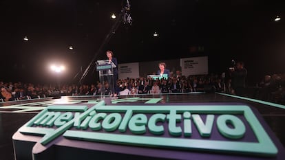 La senadora de Movimiento Ciudadano, Patricia Mercado, durante el encuentro de 'Mexicolectivo', el 30 de enero.