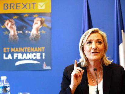 La l&iacute;der del partido de ultraderecha franc&eacute;s Frente Nacional, Marine Le Pen, este viernes en Nanterre.